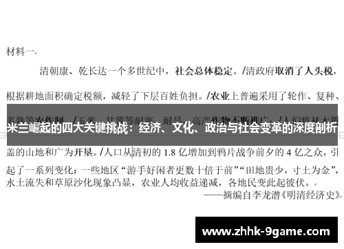 米兰崛起的四大关键挑战：经济、文化、政治与社会变革的深度剖析